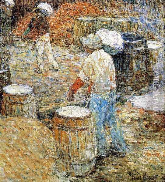 New York Hod Carriers Oil Painting - Childe Hassam