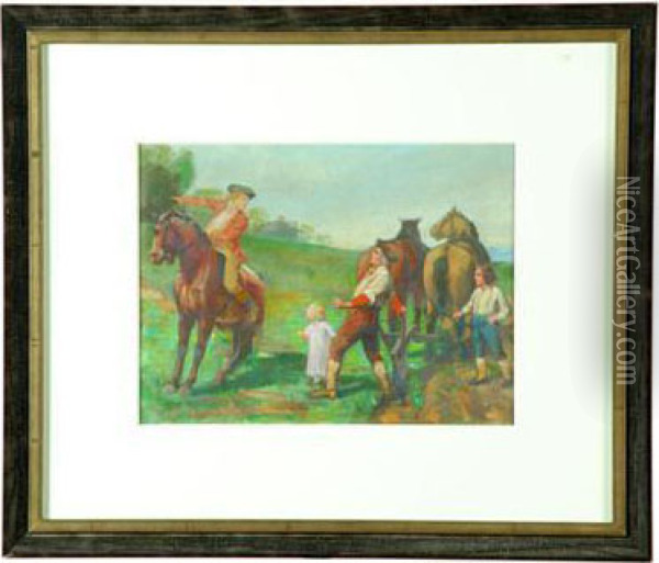 Putnam Called From The Plow Oil Painting - John Ward Dunsmore