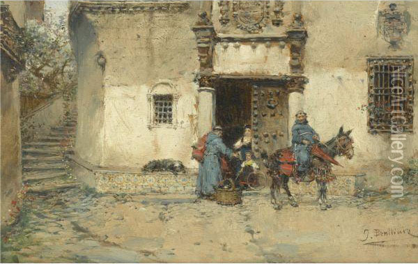 Doing Their Holy Rounds Oil Painting - Jose Benlliure Y Gil