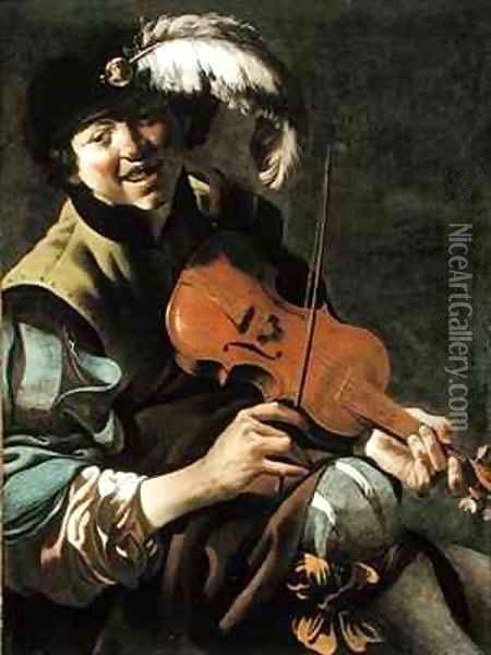 A Boy Violinist Oil Painting - Hendrick Ter Brugghen