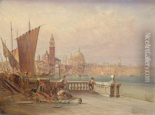 A View Of Venice Oil Painting - Alfred Pollentine