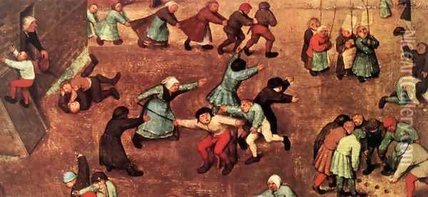 Children's Games (detail) 3 Oil Painting - Pieter the Elder Bruegel
