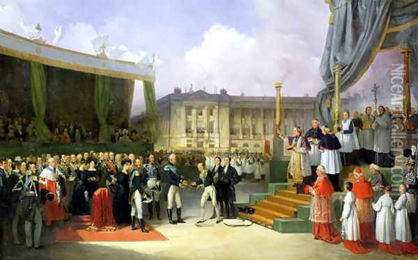 Inauguration of a Monument in Memory of Louis XVI Oil Painting - Joseph Beaume