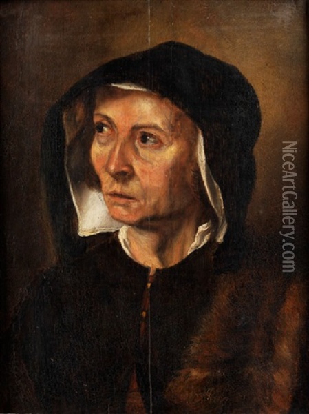 Brustbild Einer Dame Mit Haube Und Pelzstola Oil Painting -  Rembrandt van Rijn