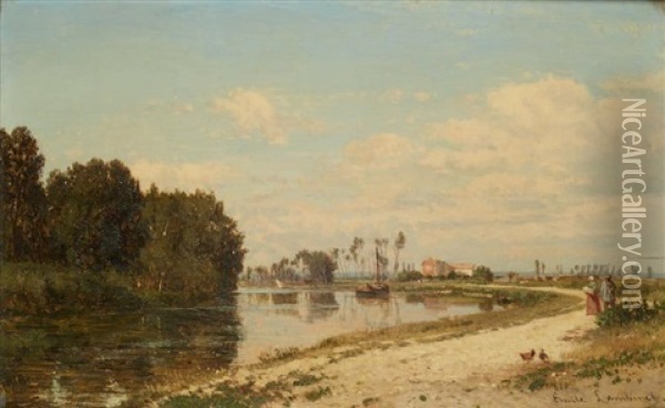 Paysage De Riviere Oil Painting - Emile Charles Lambinet