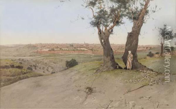 Jerusalem Oil Painting - Raffaele Mainella