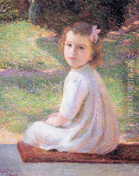 Girl with a Pink Bow 1906 Oil Painting - Lilla Calbot Perry