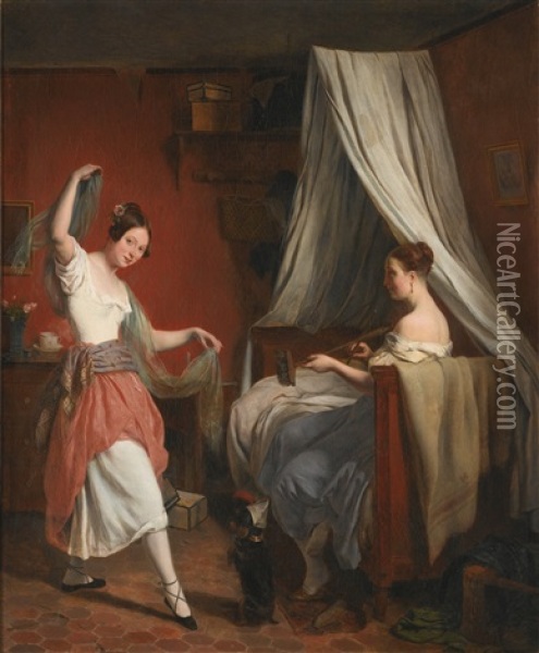 The Improvised Dance Oil Painting - Jean Alphonse Roehn