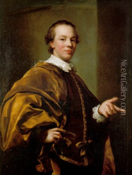 Portrait Of John 7th Earl Of Galloway In Van Dyck Costume Oil Painting - Anton Raphael Mengs
