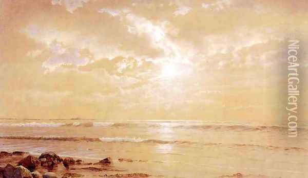 On the Beach - Moonlight Oil Painting - William Trost Richards