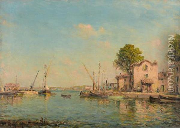 Sudfranzosische Hafenpartie Oil Painting - Henri Malfroy