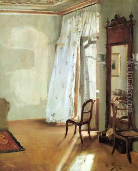Interior of a Room with Balcon Oil Painting - Adolph von Menzel