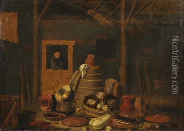 Interior Scene With Merchant And Wares Oil Painting - Quiringh Gerritsz van Brekelenkam