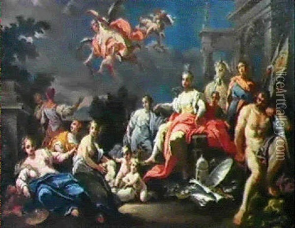 L'europe Oil Painting - Giovanni Camillo Sagrestani