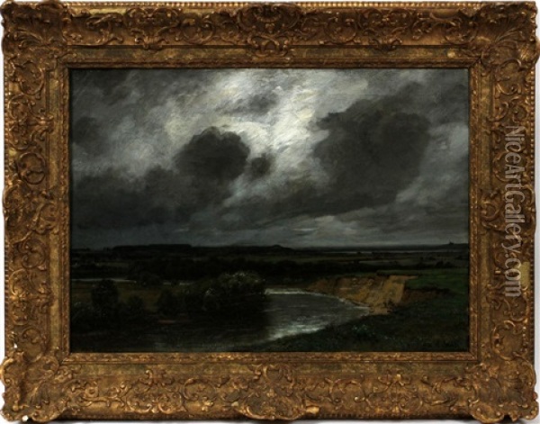 Storm Scene Oil Painting - Adolf (Johann) Staebli