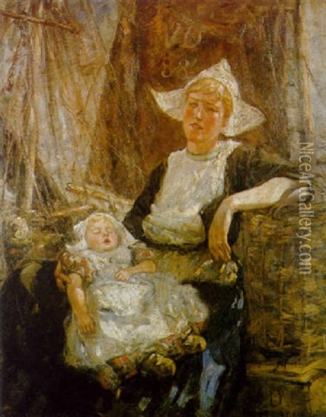 The Volendam Mother Oil Painting - Robert Gemmell Hutchison