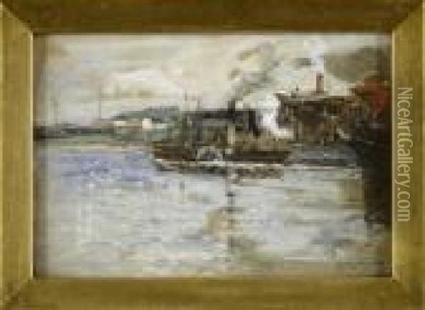 In Tow On The Clyde Oil Painting - James Kay