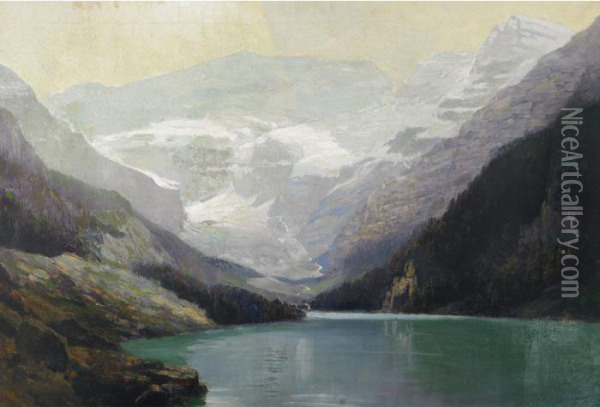 Mount Victoria, Lake Louise Oil Painting - Frederic Marlett Bell-Smith