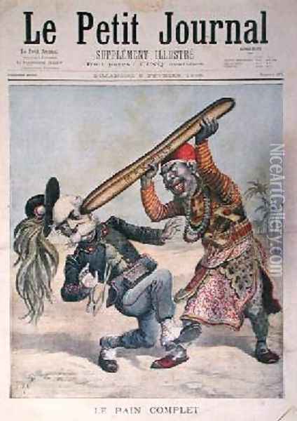 Caricature of Francesco Crispi 1818-1901 and the defeat of the Italian invading army at the siege of Makalle Ethiopia cover of Le Petit Journal 9th February 1896 Oil Painting - Henri Meyer