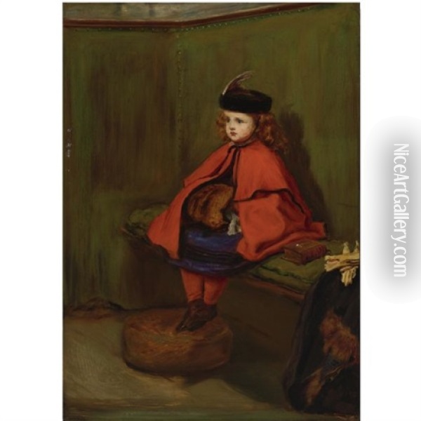My First Sermon Oil Painting - John Everett Millais