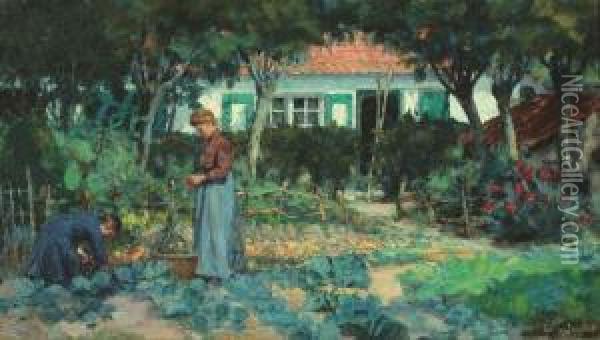 The Vegetable Garden Oil Painting - Edouard Van Esbroeck