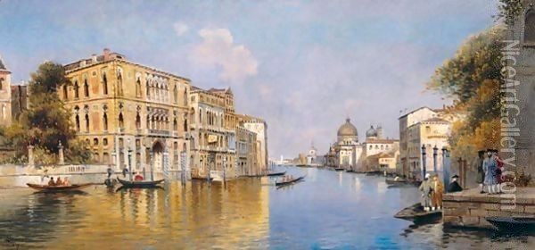 Canal Grande, Venecia (The Grand Canal, Venice) Oil Painting - Antonio Maria de Reyna