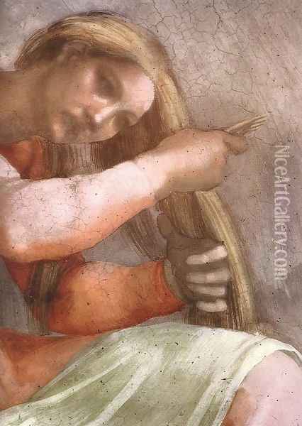Amminadab (detail-2) 1511-12 Oil Painting - Michelangelo Buonarroti