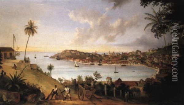 The Carenage, St.george's, Grenada Oil Painting - Percy William Justyne