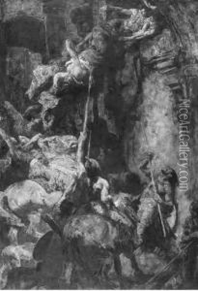 The Death Of Jesabel Oil Painting - Johannes Hendrikus Jurres