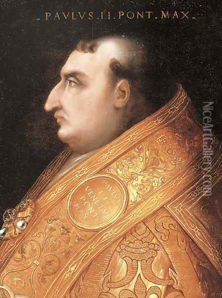 Portrait of Pope Paul II (1417-1471) Oil Painting - Cristofano dell' Altissimo