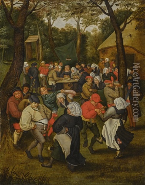 Wedding Dance In The Open Air Oil Painting - Pieter Brueghel the Younger
