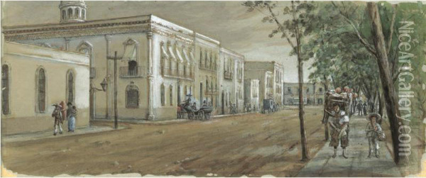 British Embassy In Mexico Oil Painting - Daniel Thomas Egerton