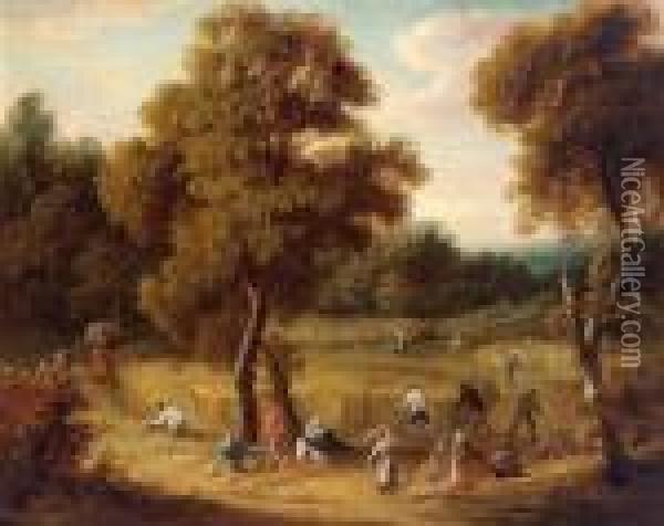 Contadini Che Raccolgono Il Grano Oil Painting - Jan Brueghel the Younger