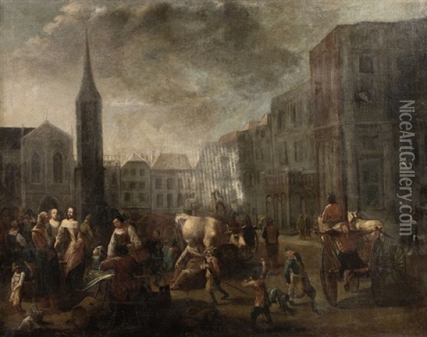 Scene De Marche Oil Painting - Cornelis Beelt