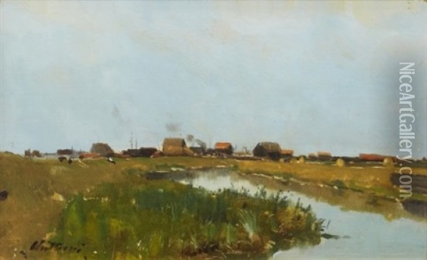 Seinefloden Oil Painting - Anton Chittussi