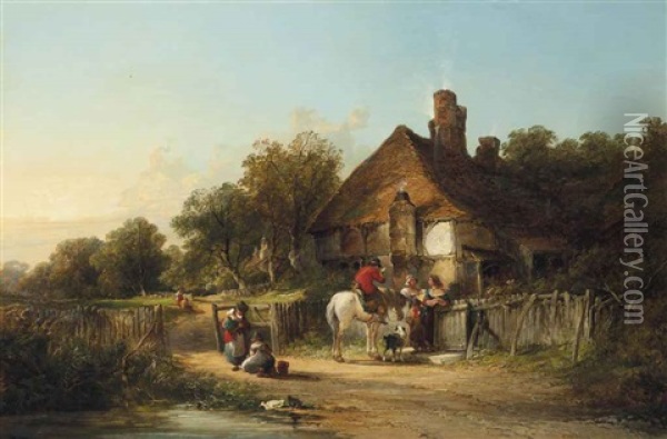 The Village Postman Oil Painting - Henry Brittan Willis