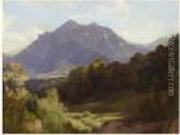 Etude Pour Un Paysage De Suisse Oil Painting - Johann Gottfried Steffan