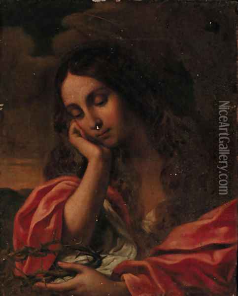 The penitent Magdalene Oil Painting - Giovanni Francesco Barbieri
