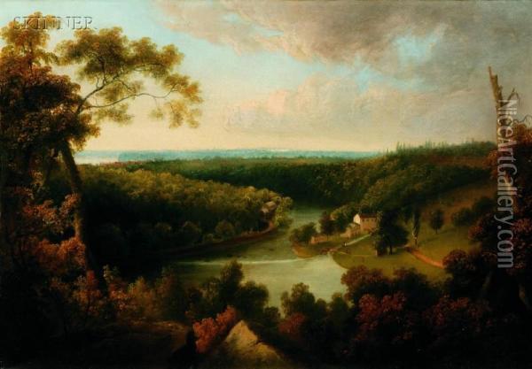 View On The Schuylkill Oil Painting - Thomas Doughty