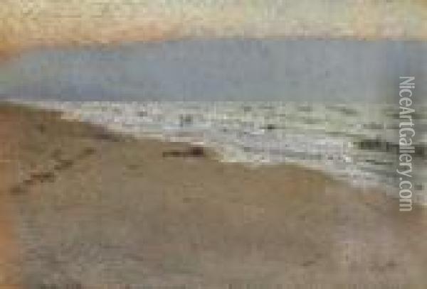 Spiaggia Al Tramonto Oil Painting - Francesco Paolo Michetti