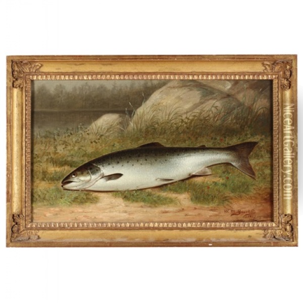 The Trophy Trout Oil Painting - Walter M. Brackett