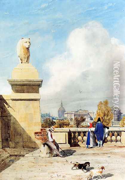 Near the Tuilleries Gardens, Paris 1832 Oil Painting - Thomas Shotter Boys