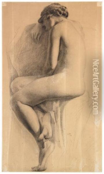 Seated Nude Oil Painting - Edwin Adam