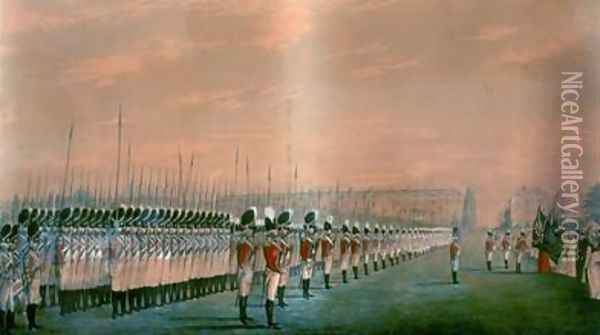 Presentation of Colours to the Second Regiment of Royal East India Volunteers at Lords Cricket Ground London 1797 Oil Painting - Henry Matthews