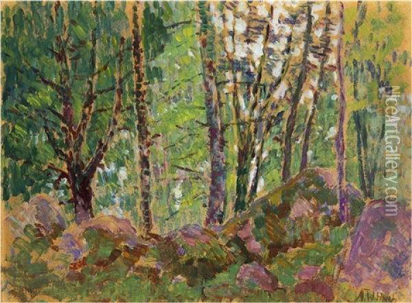 Forest Oil Painting - Alfred William (Willy) Finch