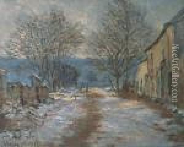 Effet De Neige A Limetz Oil Painting - Claude Oscar Monet