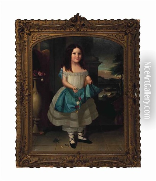 Portrait Of Eliza Trowbridge Hall Oil Painting - Jared Bradley Flagg