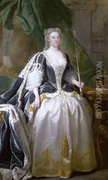 Queen Caroline, born Caroline of Ansbach (1683-1737) Oil Painting - John Vanderbank
