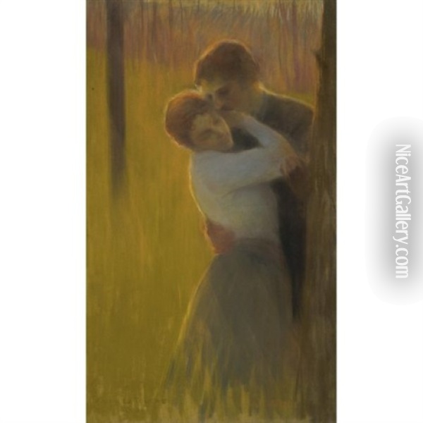 The Embrace Oil Painting - Gaston La Touche