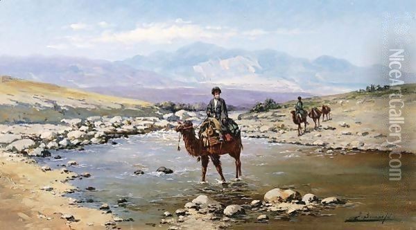 Dromedary Caravan Oil Painting - Richard Karlovich Zommer